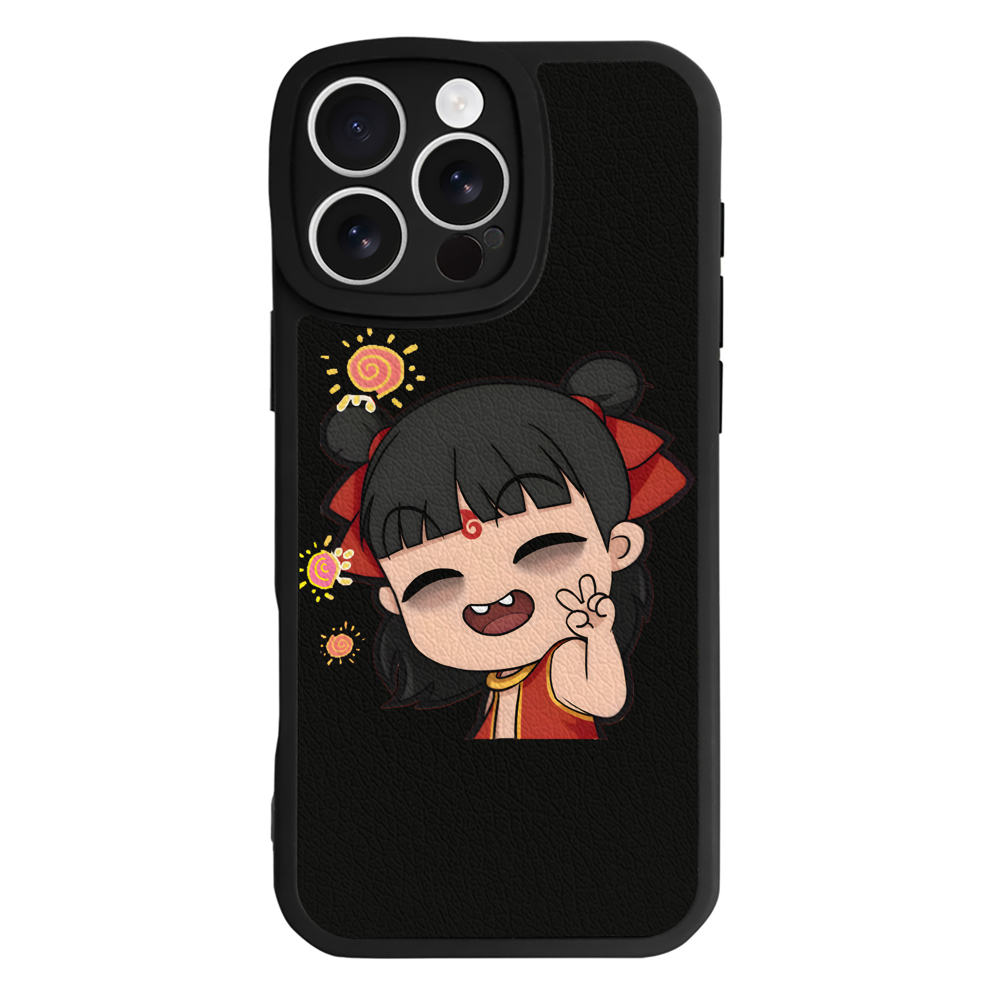 （画像用） Ne Zha 2 ナタ 魔童の大暴れ 【iPhone 16シリーズ対応】シリコンスマホケース（レザー調） 材質：シリコン